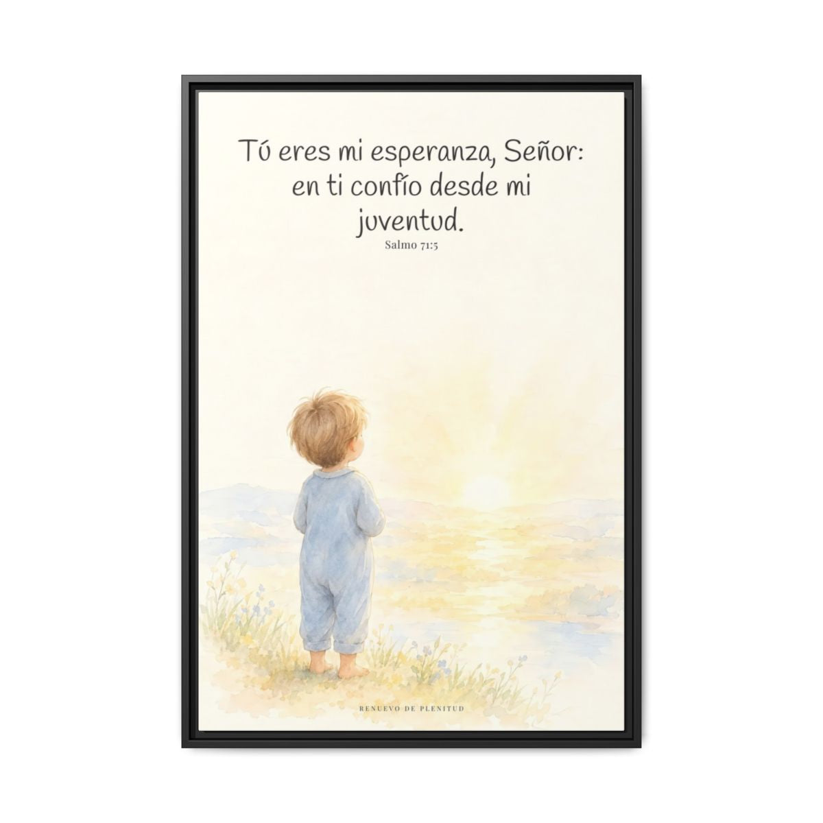 Tú eres mi esperanza, Señor — Lienzo Cristiano Enmarcado | Salmo 71:5 — 24×36 pulgadas, marco negro, vista frontal