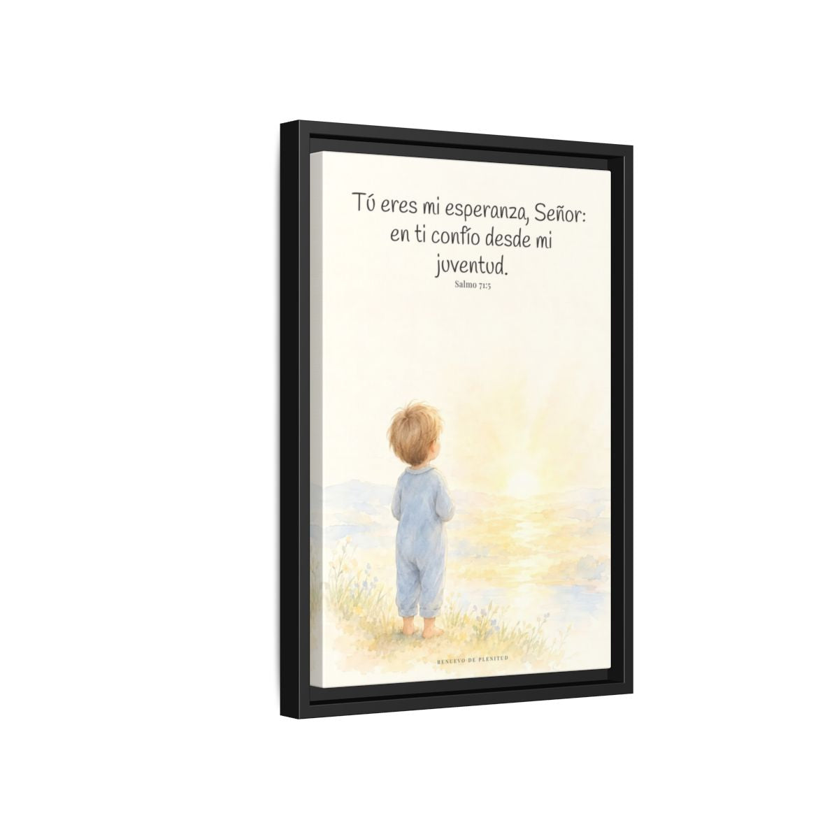 Tú eres mi esperanza, Señor — Lienzo Cristiano Enmarcado | Salmo 71:5 — 12×18 pulgadas, marco negro, vista lateral del marco flotante